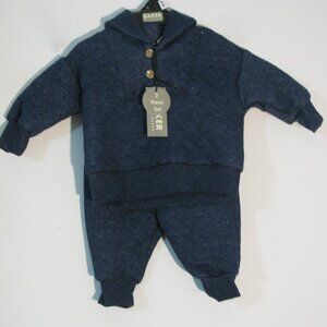 * Ted Baker Infant Set 0-3 Month NWT $70 Blue Quilted Top & Pants